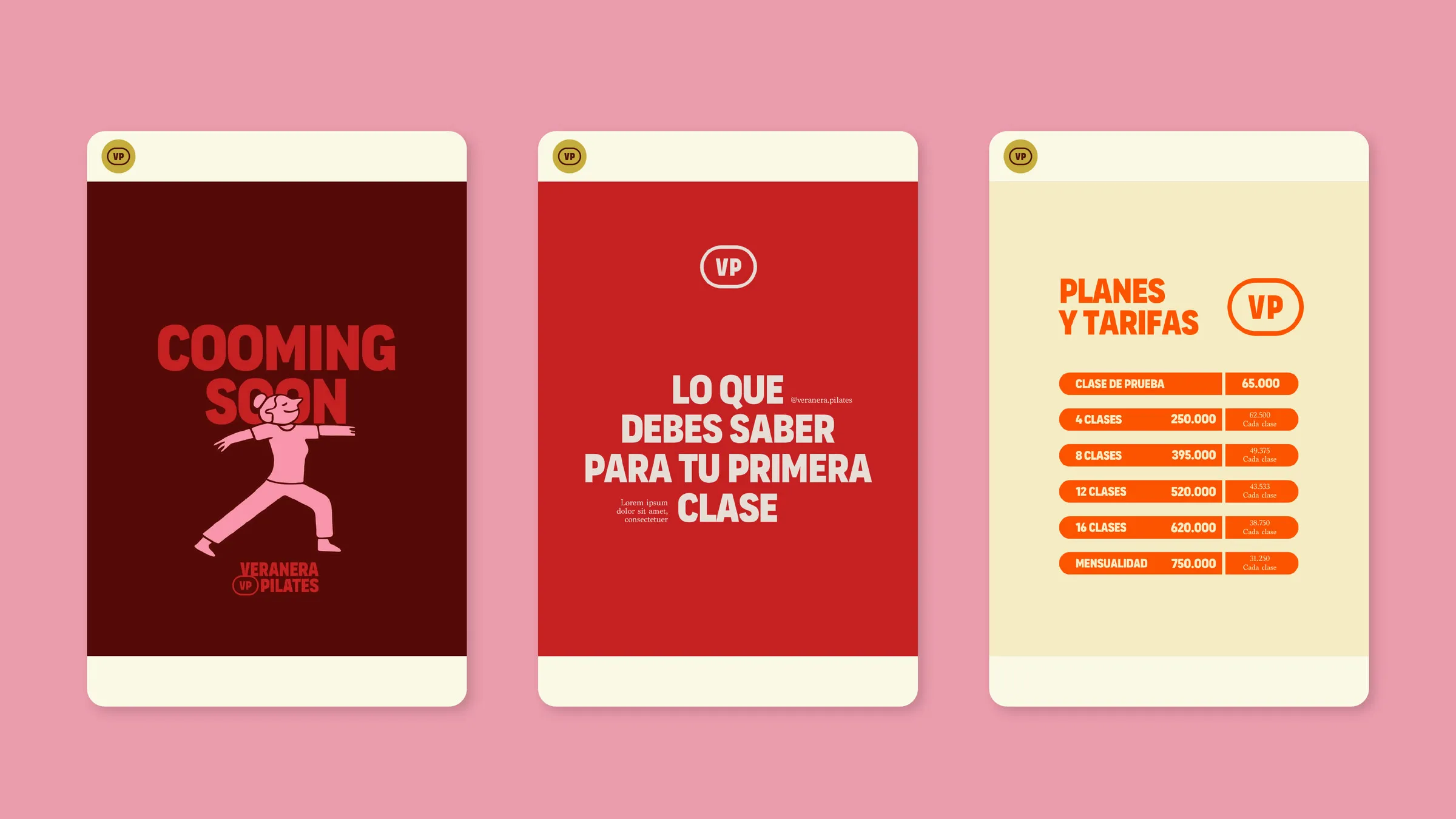 Publicaciones de Instagram de Veranera Pilates